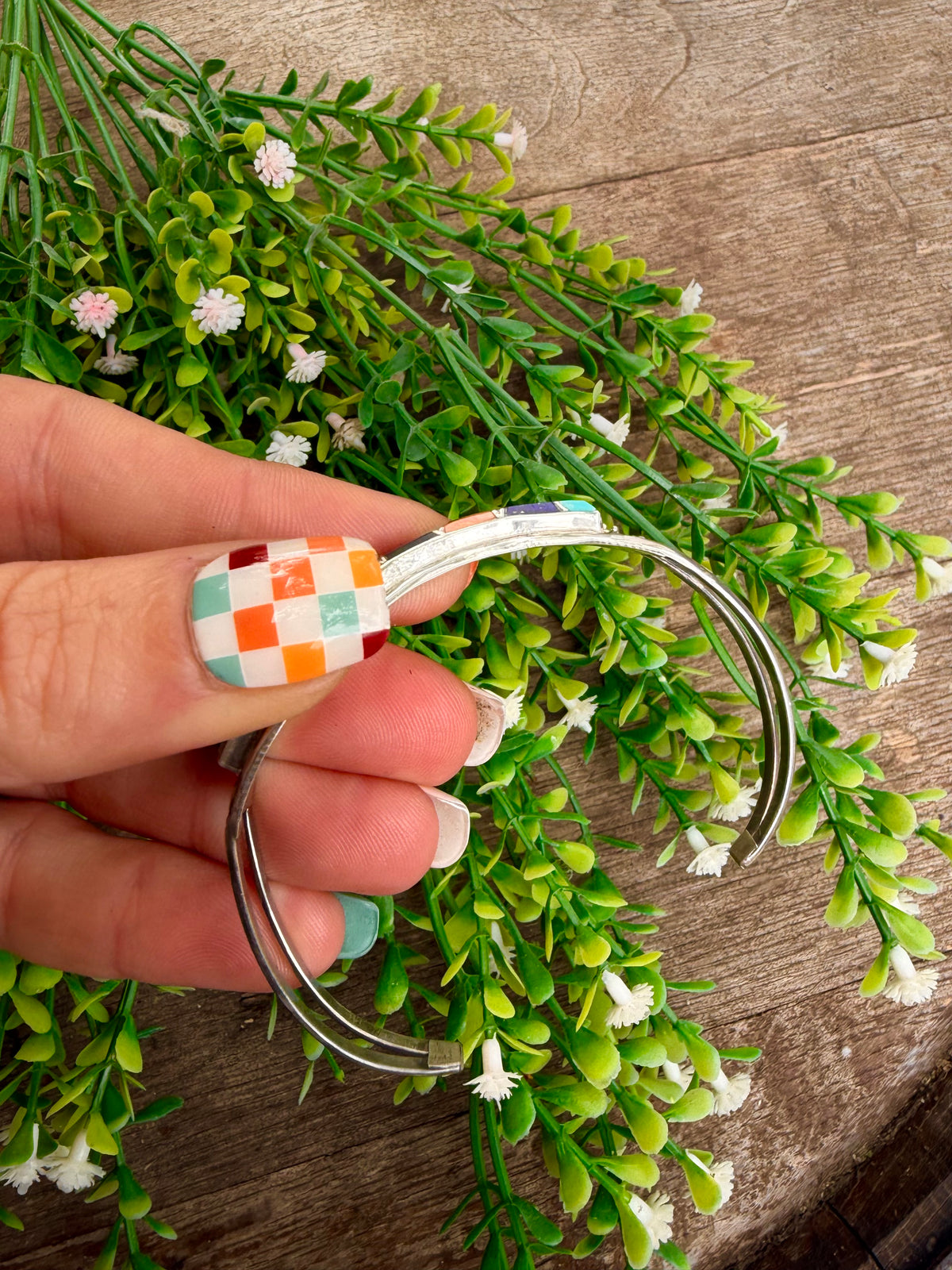 Zuni Inlay Vintage Cuff Bracelet