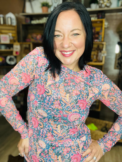 Bright Pink Blooms Mesh