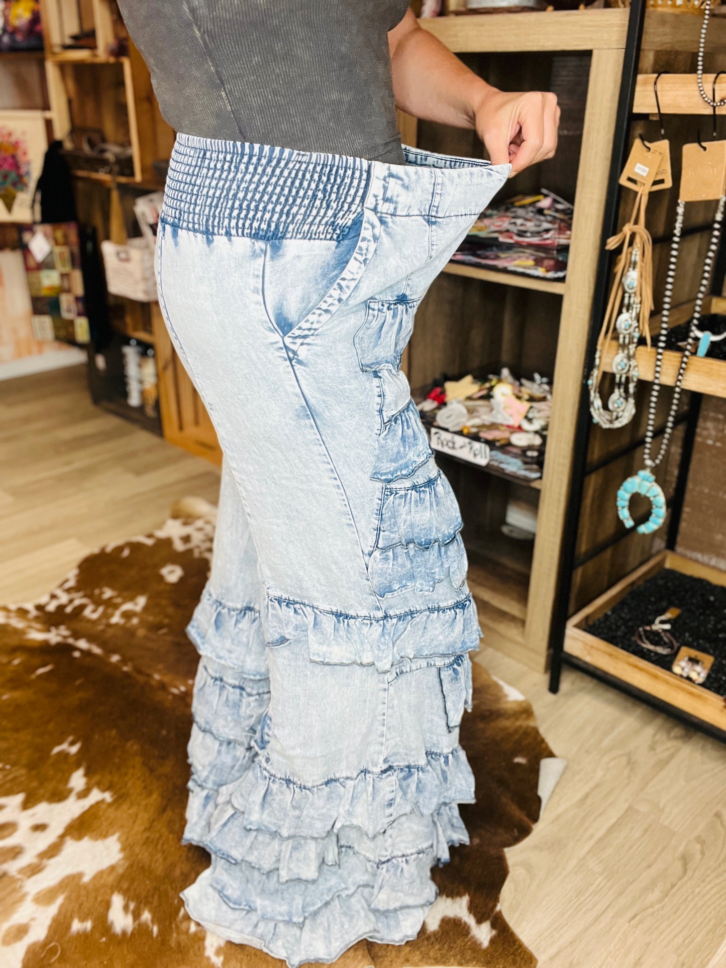 Ruffles on Ruffles Denim Bell Bottoms