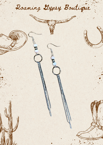 Chic dangle earrings with pink conch  & sterling silver pearls
