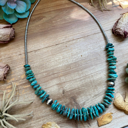 26 inch Graduated Blue Turquoise Statement Necklace