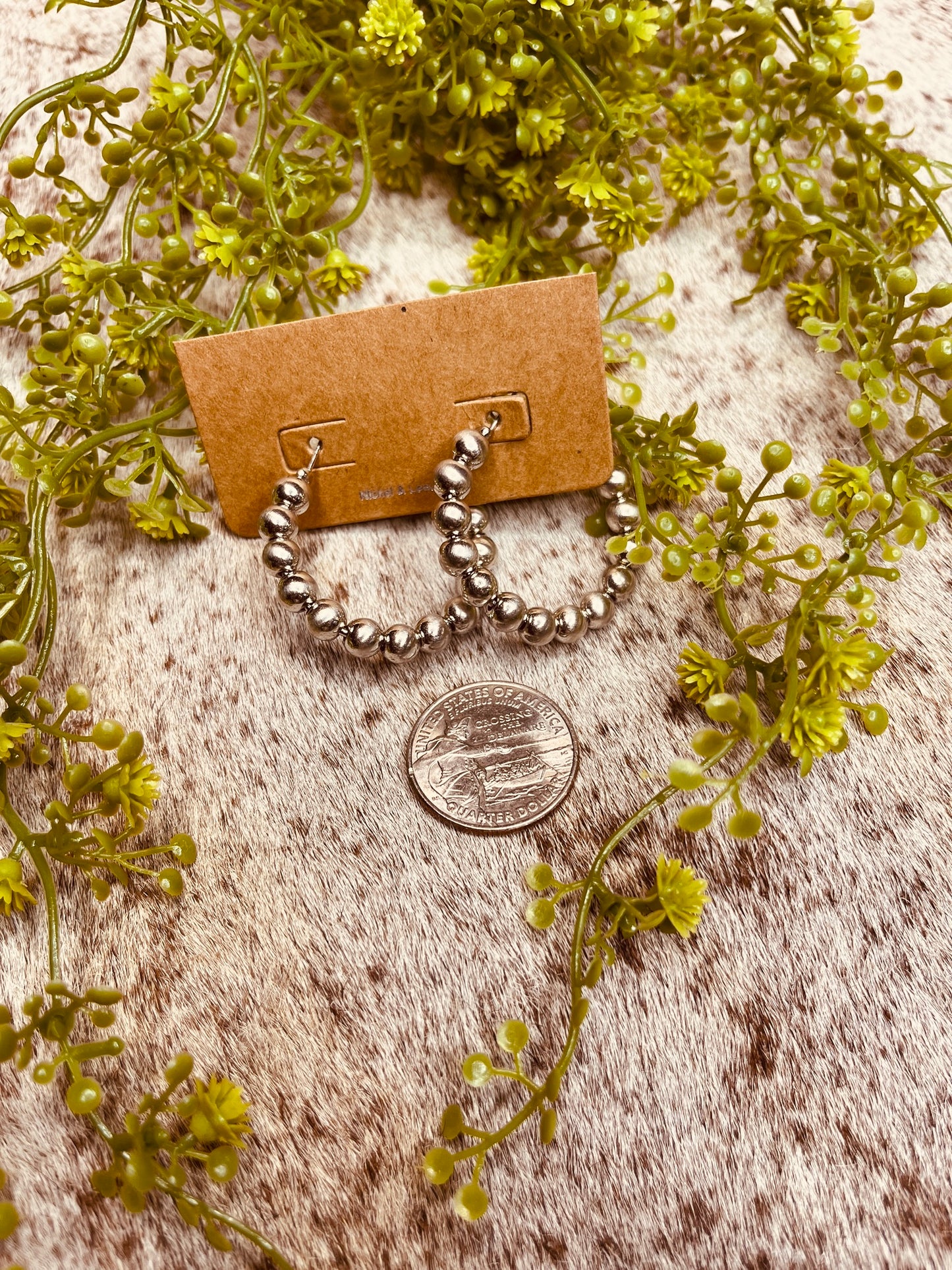 Western Pearl Hoop Earrings