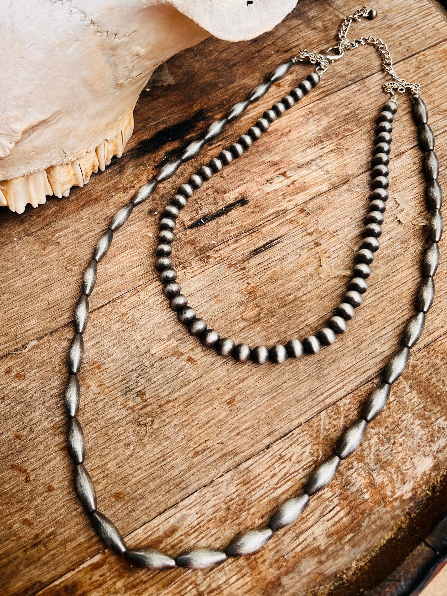 24" Elongated River Necklace