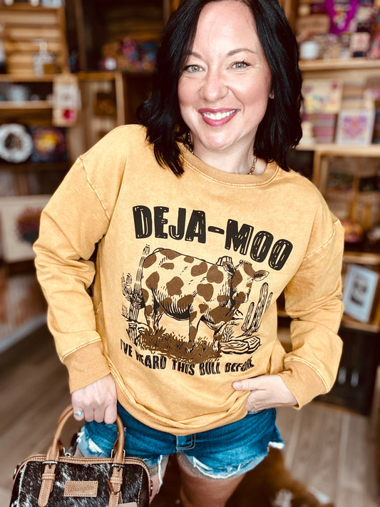 deja moo western sweatshirt