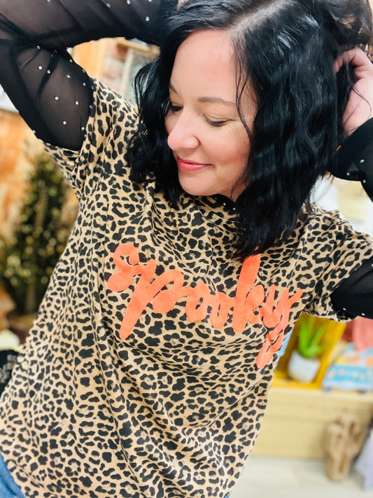 Spooky Bleached Leopard Tee