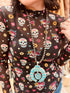 Cinco Sugar Skull Mesh Top