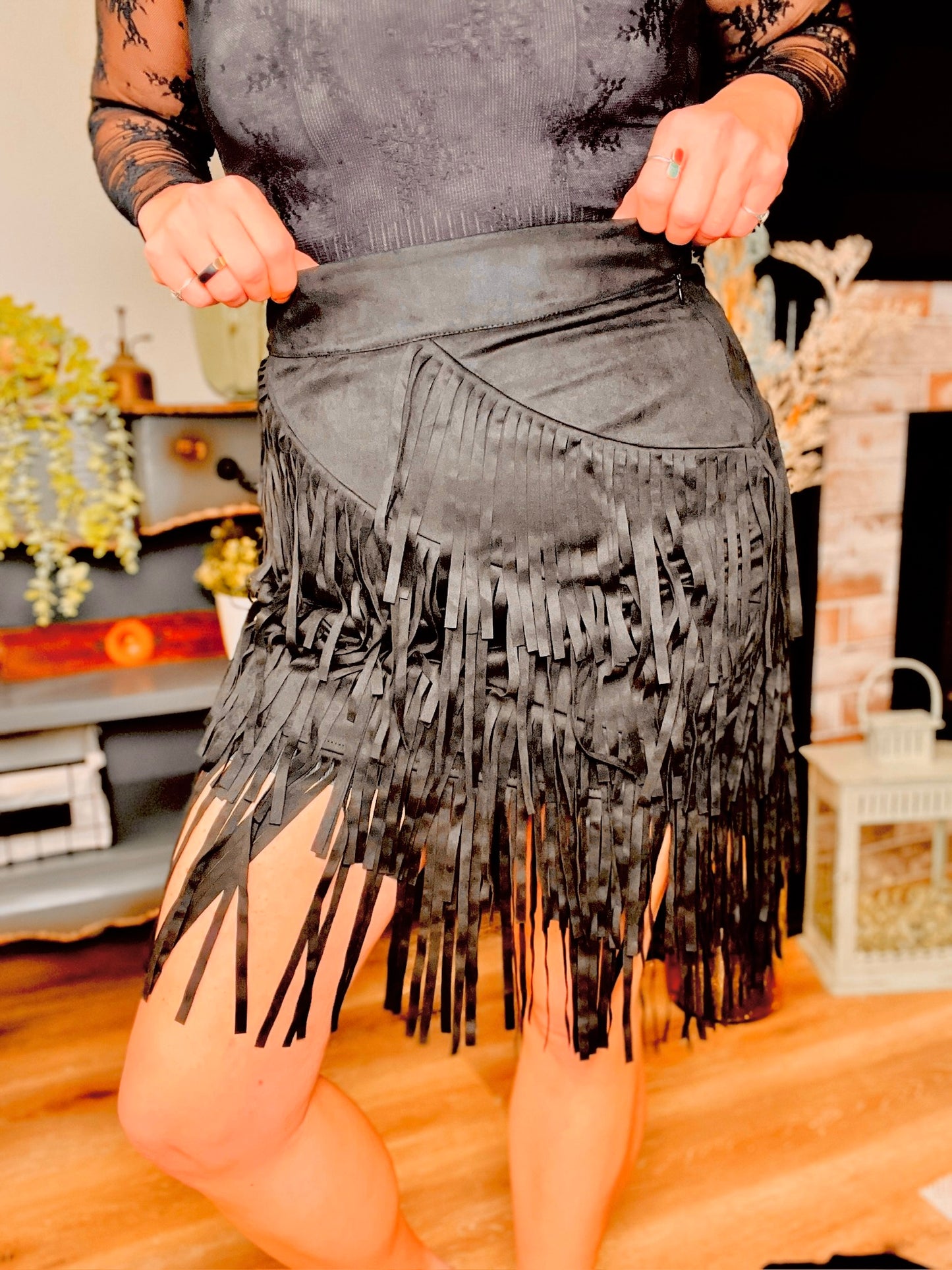 Black Widow Fringe Skirt