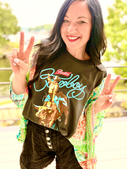 Buck'em Cowboy Rustic Sheer Kaftan Top