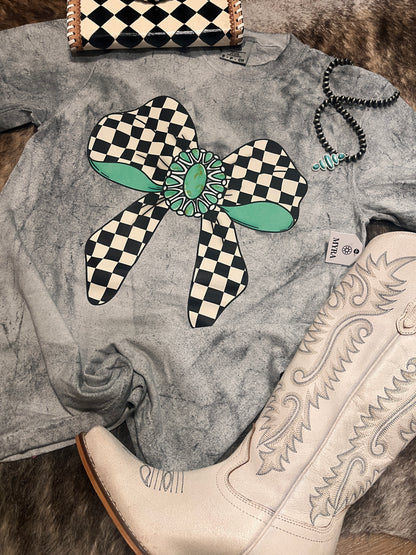 Check Western Bow Tee