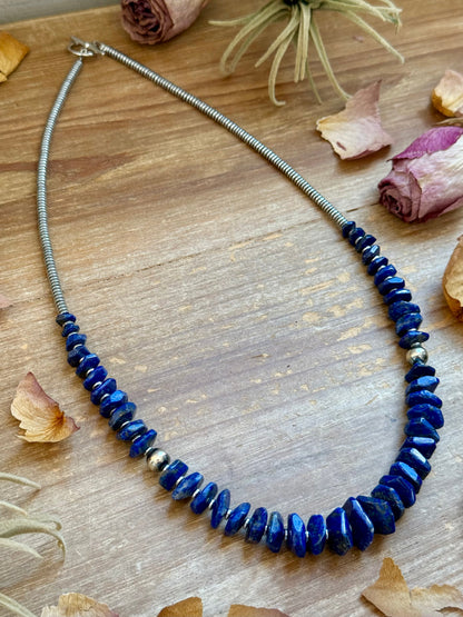 22” Graduated Lapis Necklace