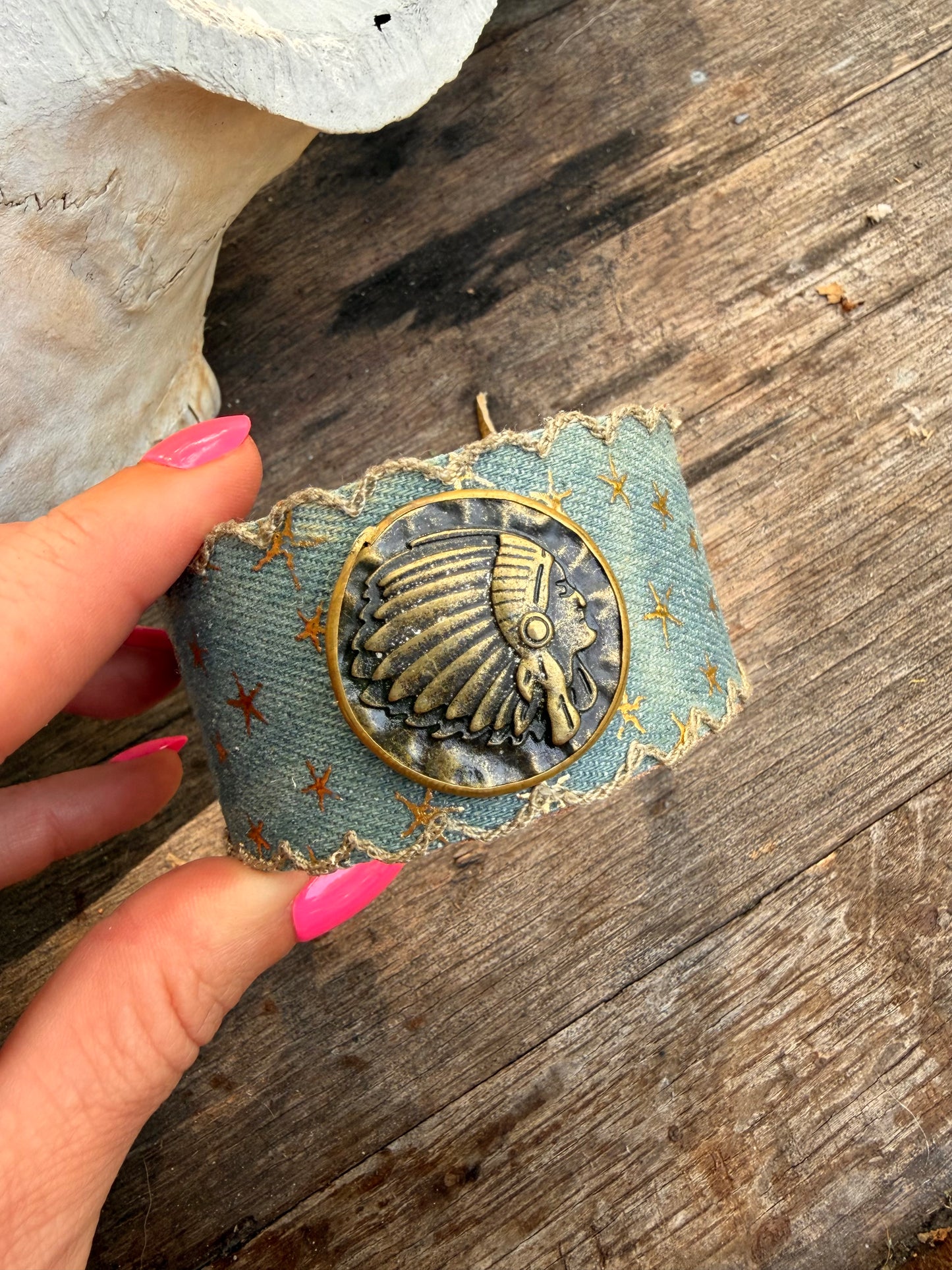 Starry Denim Artisan Cinch Cuffs