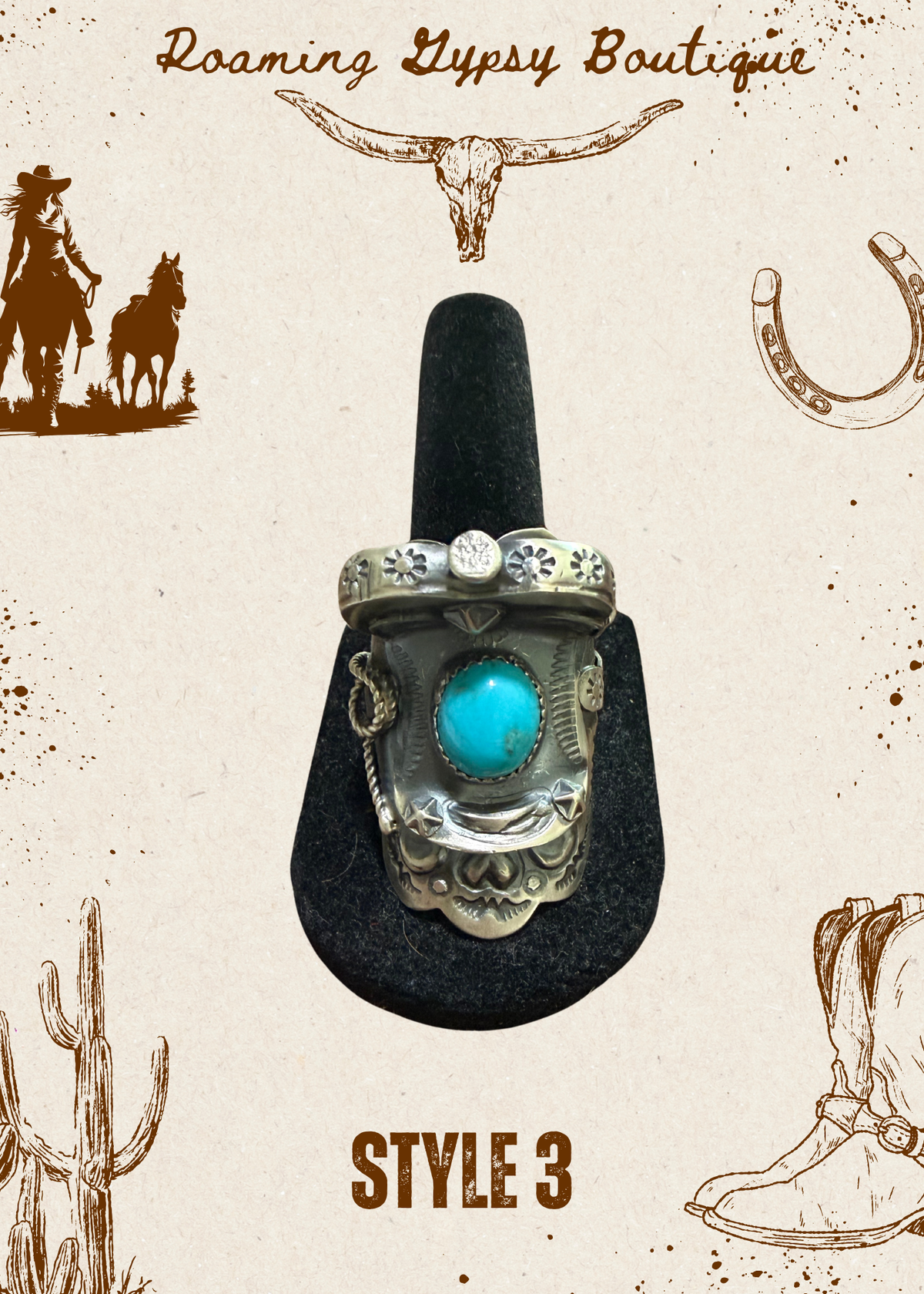 Tim Yazzie Adjustable Saddle Ring