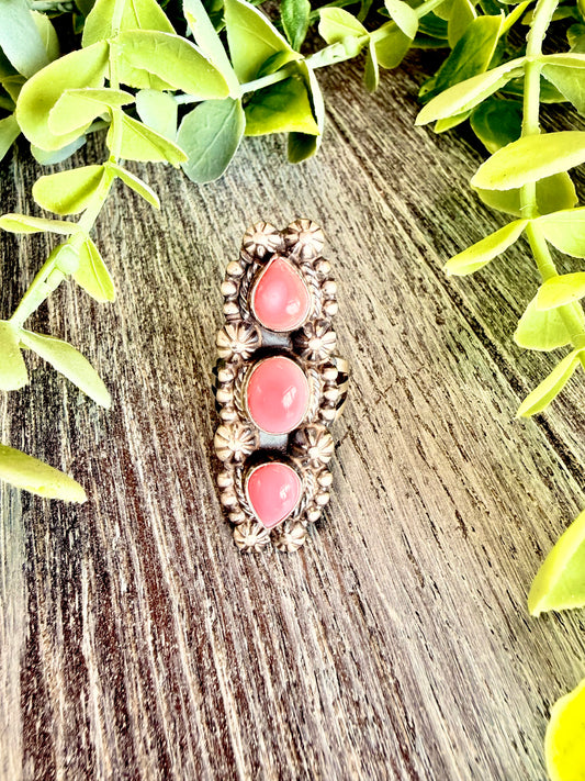 JJJ ~ Triple Pink Conch Ring sz 8.5
