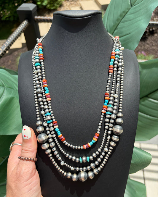 24" Desert Pearl Bead Western Necklaces | Navajo Pearls