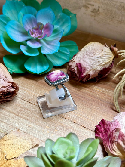 MJ Purple Spiny Oyster Sterling Silver Ring – Square - option 1