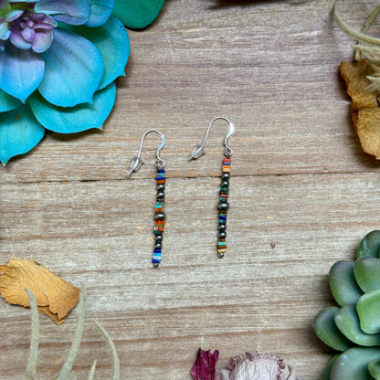 Mixed Stone Cube Earrings