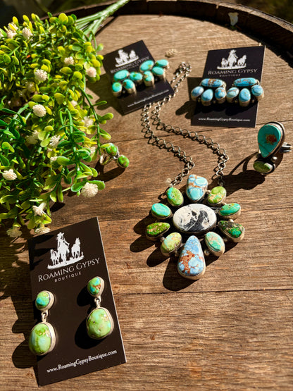 Multi Stone Mega Cluster Necklace