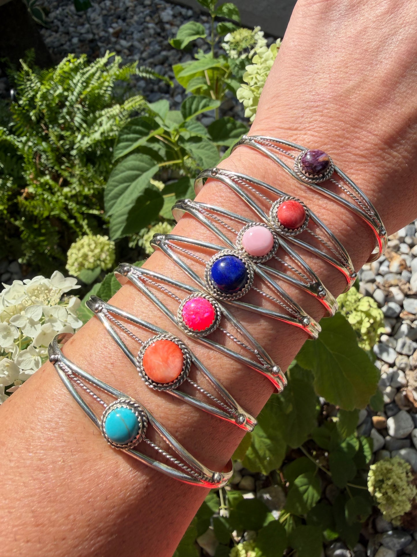 Esther White Cuff Bracelets