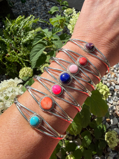 Esther White Cuff Bracelets