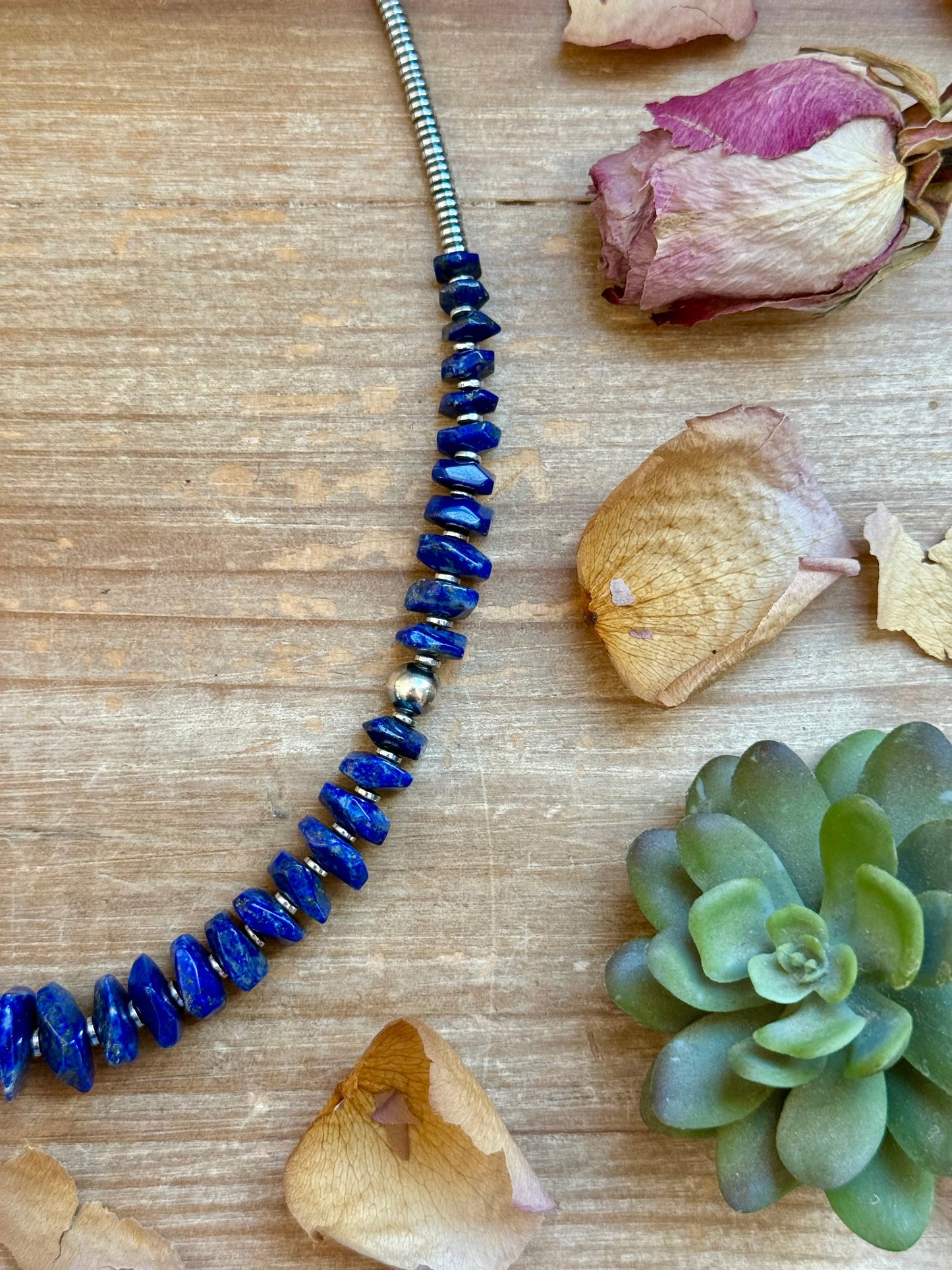 22” Graduated Lapis Necklace