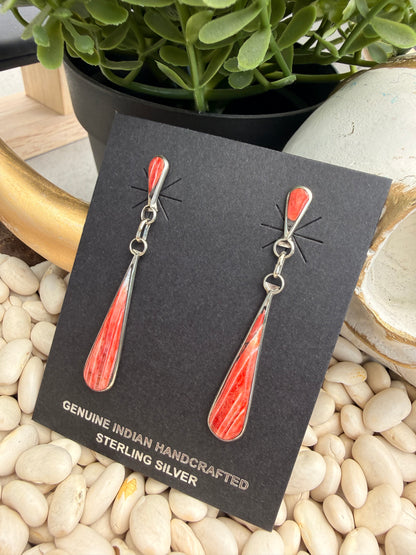 Angela Gasper - Zuni Spiny Red Earrings