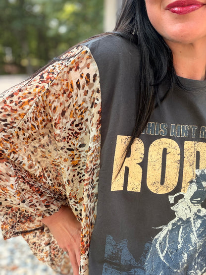 This Ain'T My First Rodeo Cowboy Graphic Kantha Top