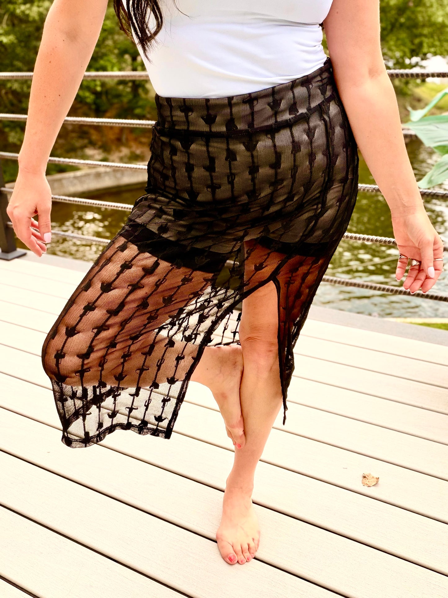 Southern Draw Black Lace Skort