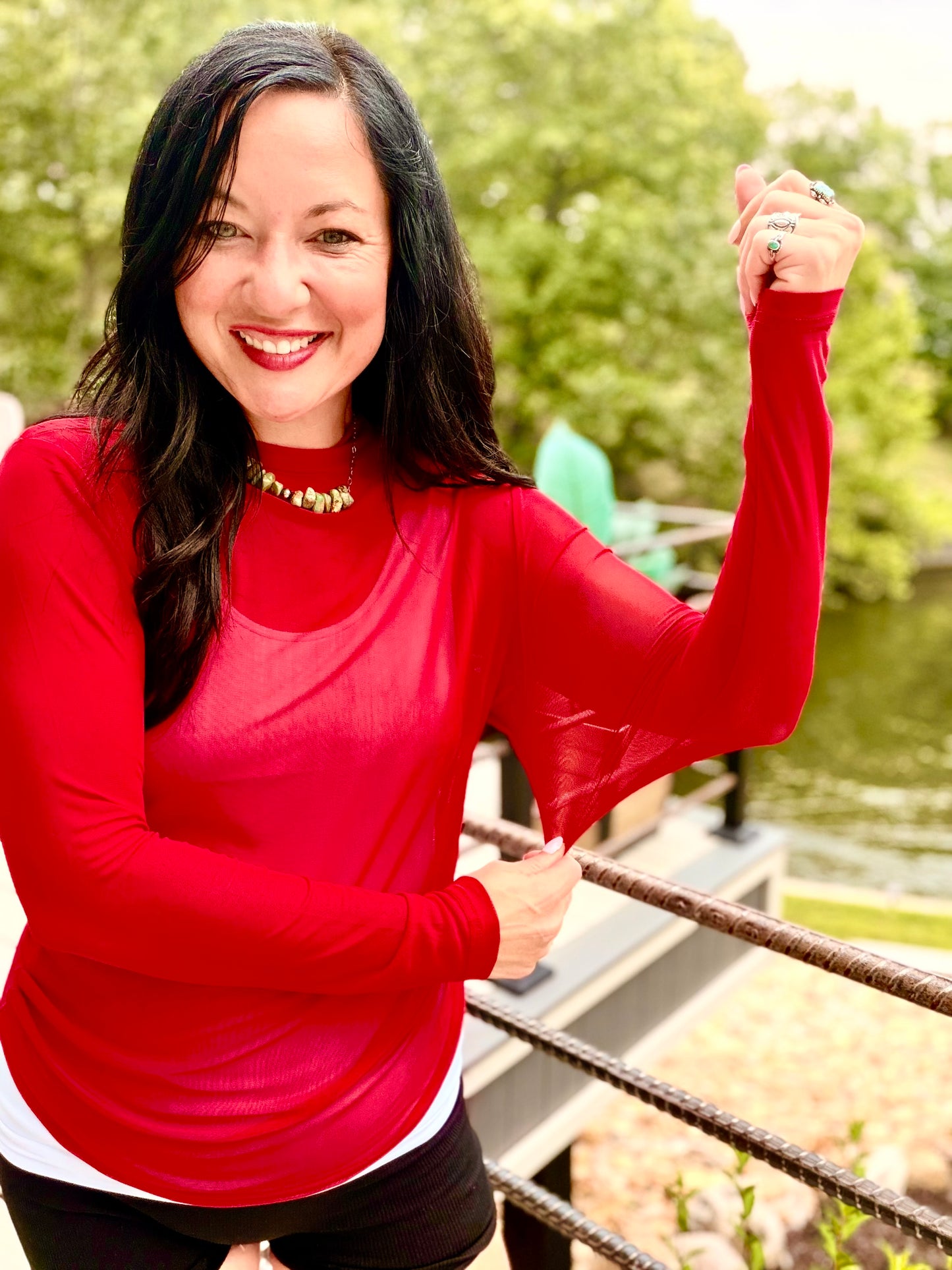 Meshed Out In Red - Mesh Top
