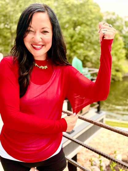 Meshed Out In Red - Mesh Top