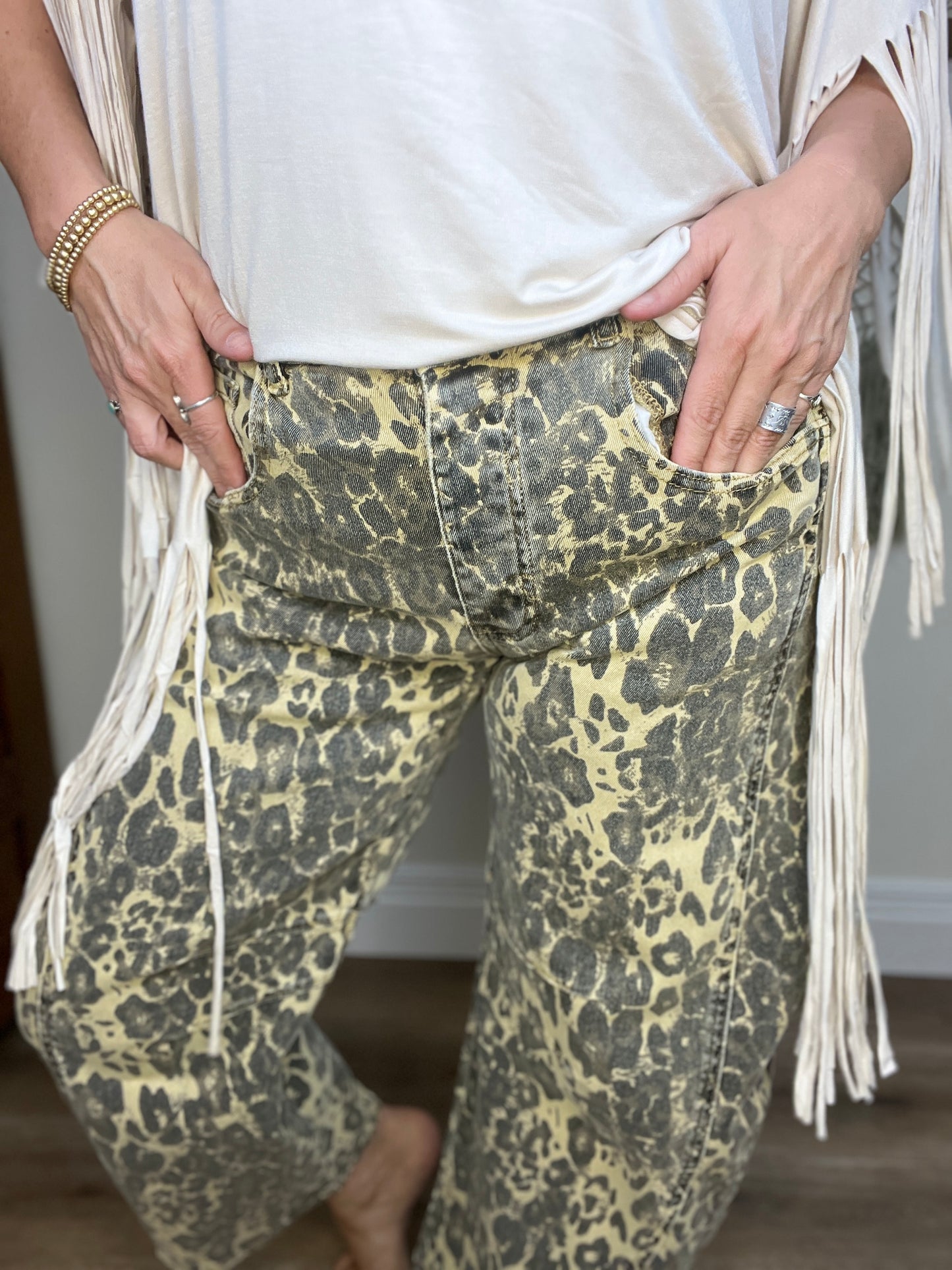 Luxe Leopard Barrel Jean