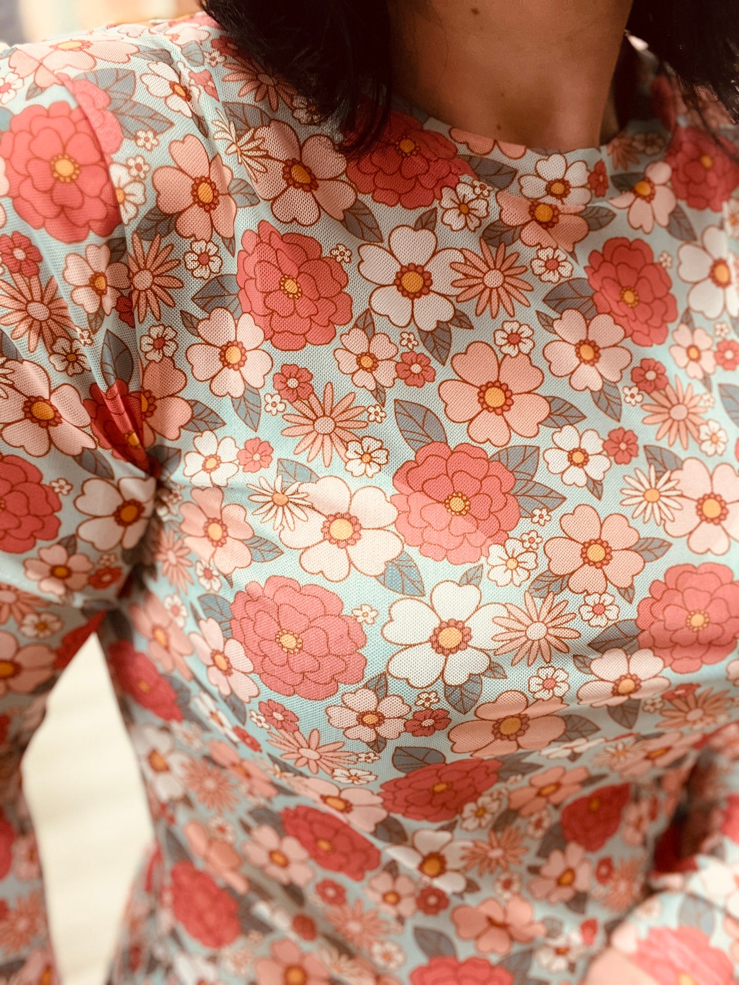 The Floral Hippy Mesh Top