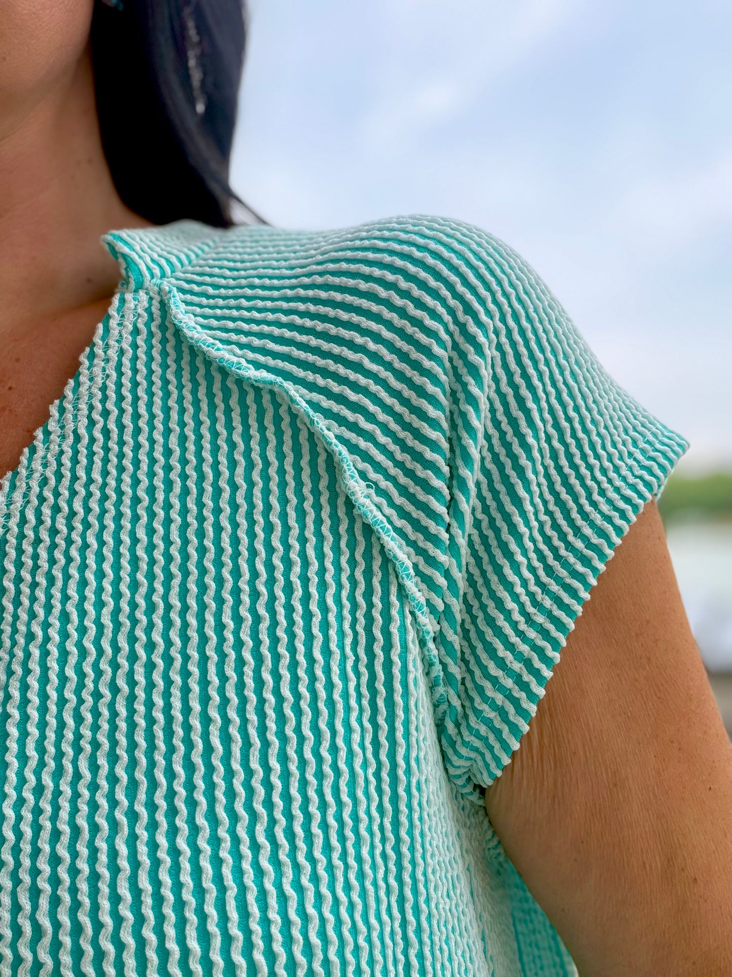 Turquoise in Style Ribbed Top