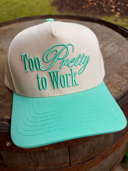 Too Pretty to Work Canvas Trucker Hat