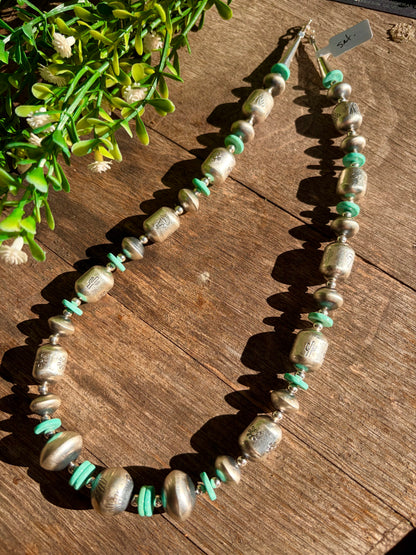 22" Navajo Pearl Set - Stamped TA