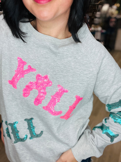Y'all Pink Party Sweatshirt