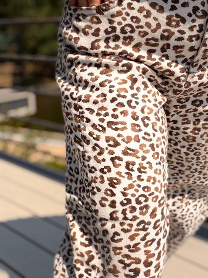 Leopard & Cream Barrel Jean