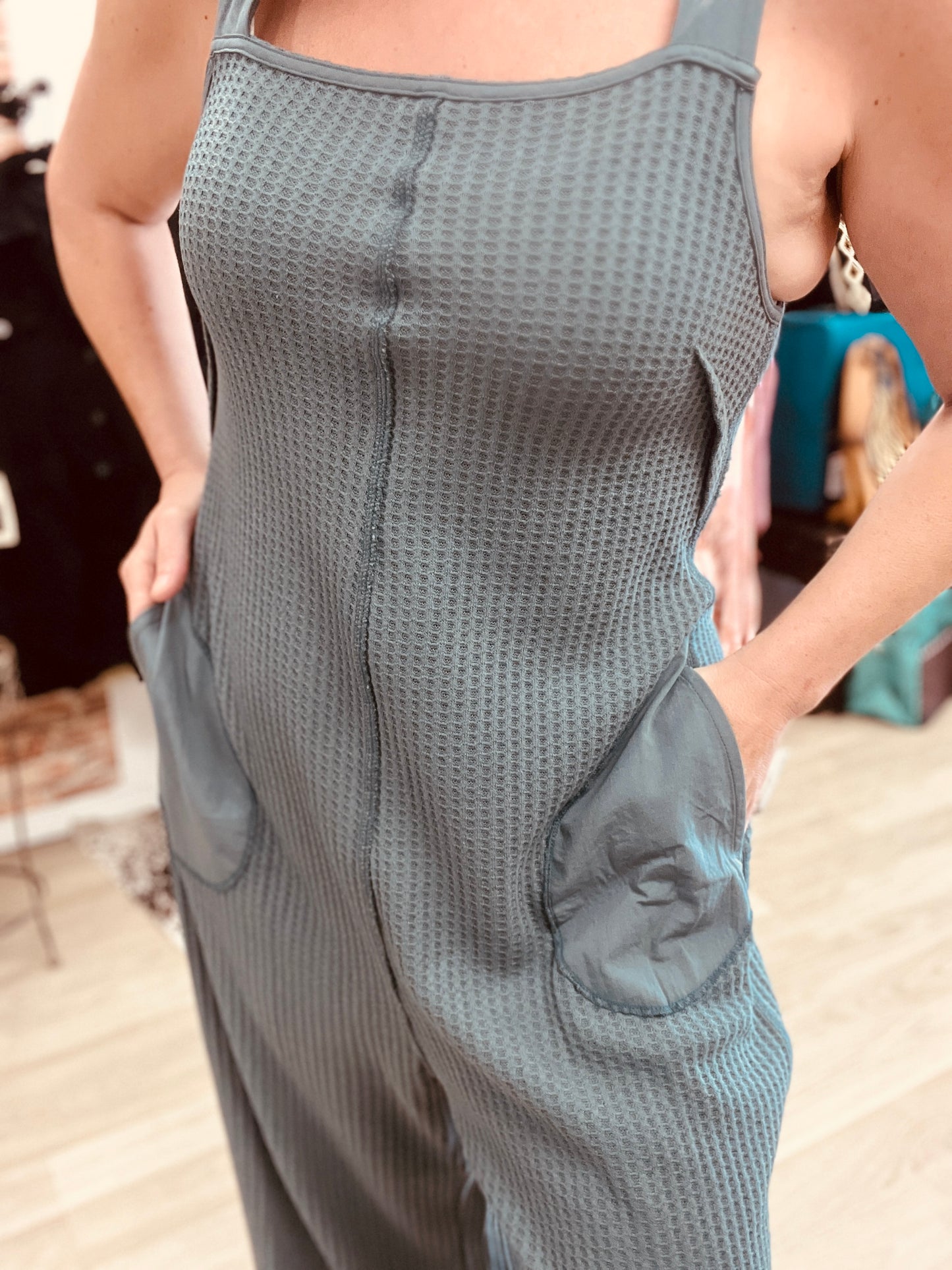 Summer Waffle Knit Jumpsuit