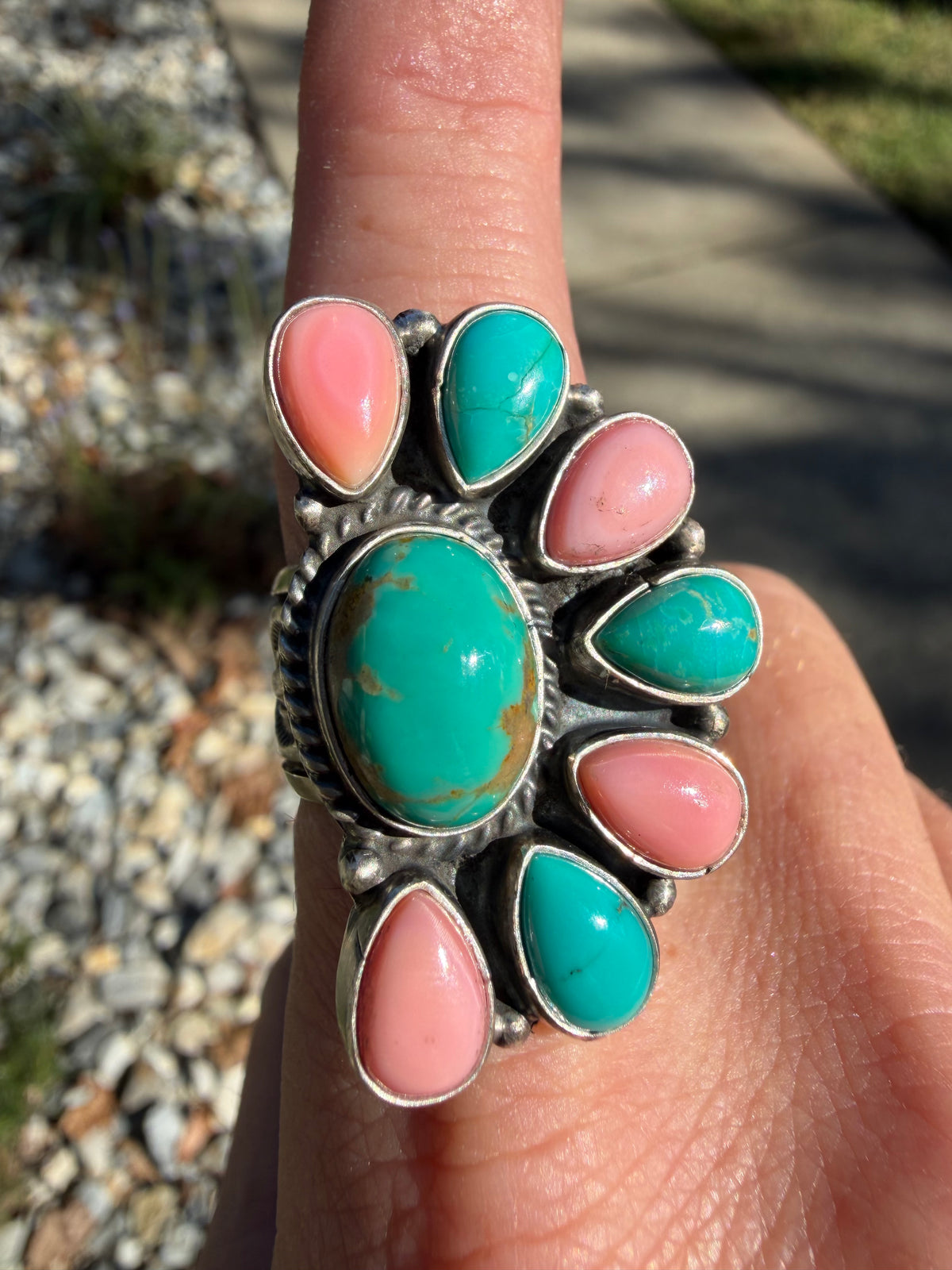 Marcella James Conch & Kingman Adjustable Ring