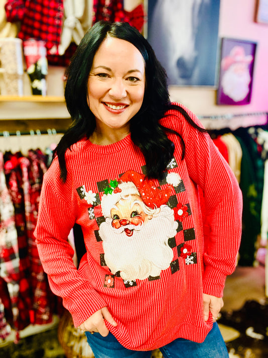 Checkout Santa Ribbed Top