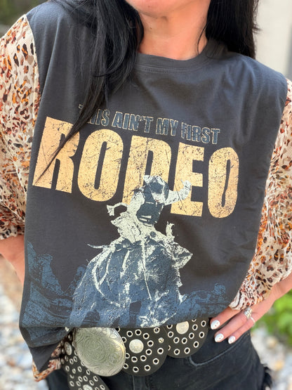 This Ain'T My First Rodeo Cowboy Graphic Kantha Top