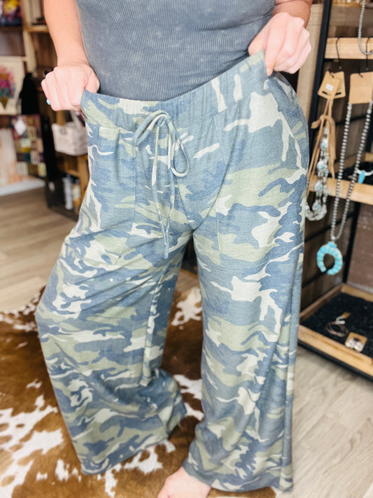 Haddie Camo Wide Leg Pants