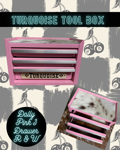 3 Drawer Turquoise Toolbox | Jewelry Organizer