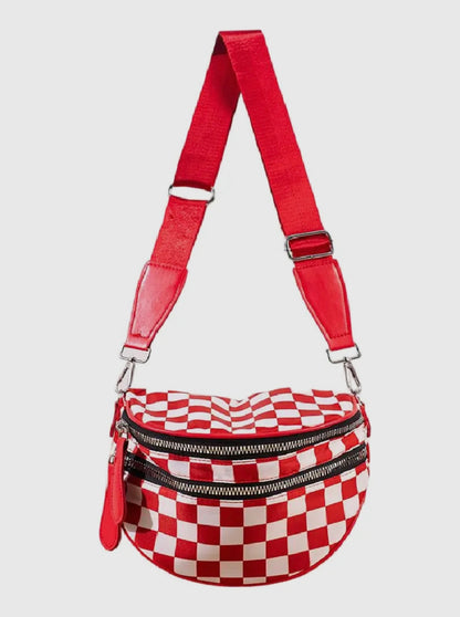 Gypsy Check Double Zip Bag