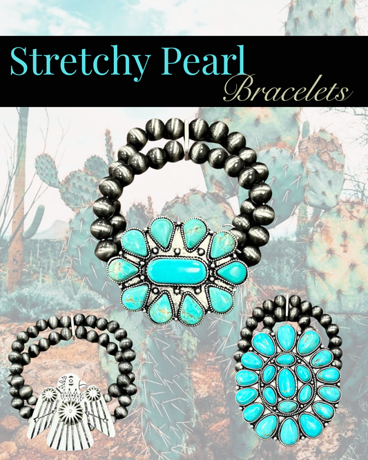 Turquoise Stretchy Western Bracelets