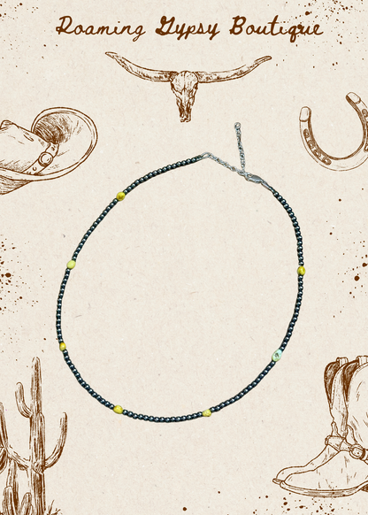15” Palomino Turquoise Necklace – Sterling Silver Pearls