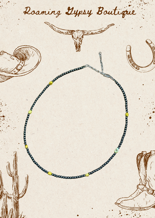 15” Palomino Turquoise Necklace – Sterling Silver Pearls