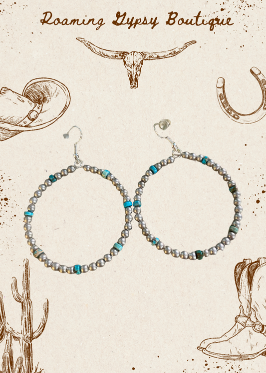 Variscite Heishi Hoop Earrings - A little Bit Of Blue
