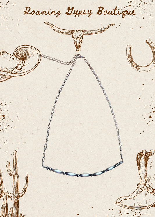 Sterling Silver Pearl & Torpedo Paperclip Necklace