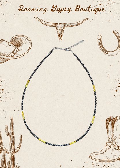16.5” Palomino Turquoise Necklace – Sterling Silver Pearls