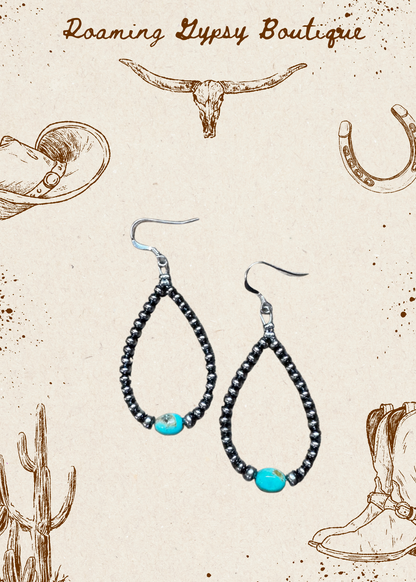 Golden Hill Turquoise Teardrop Earrings – Sterling Silver